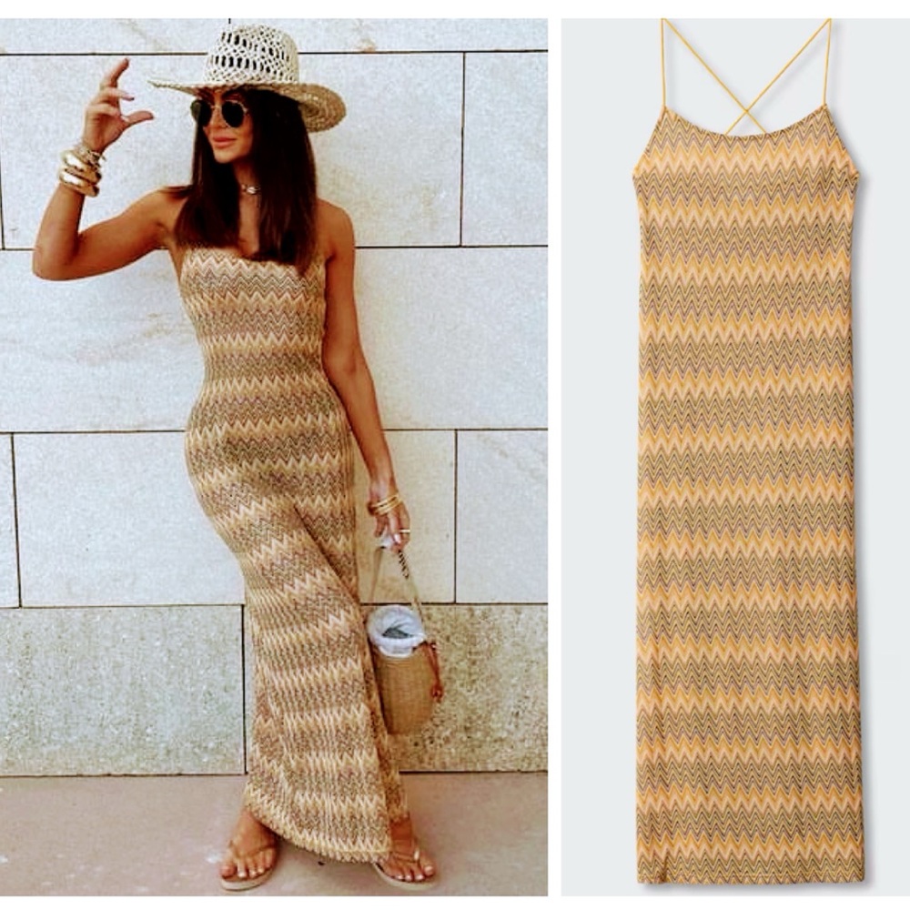 MANGO knit geometric ethnic print maxi dress blogger favorite